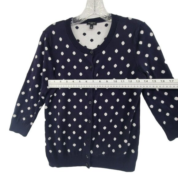 Talbot's Women's Long Sleeve Button Down Cardigan Polka Dot Size M - Picture 4 of 10